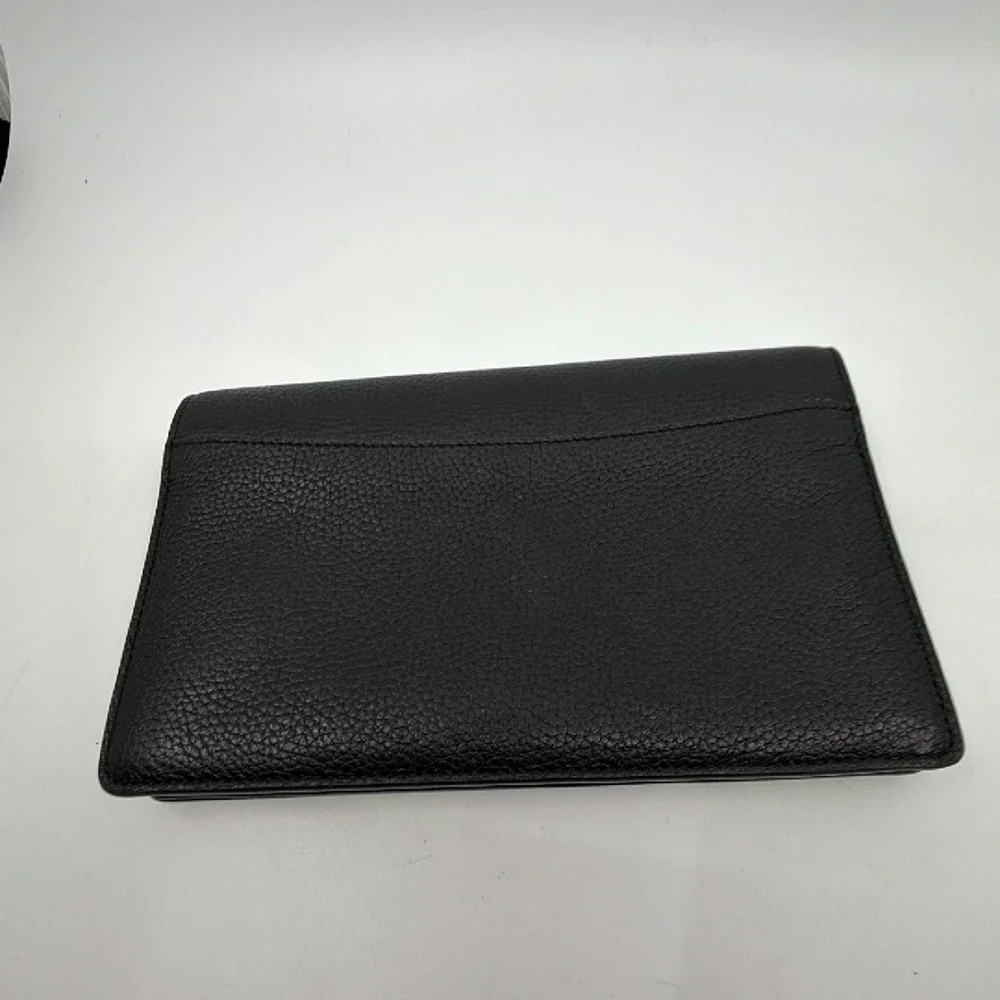 Coach Black Pebbled Leather Wallet on Chain